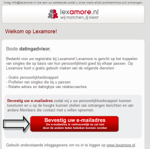 Lexa bevestigings mail Lexa bevestigingsemail